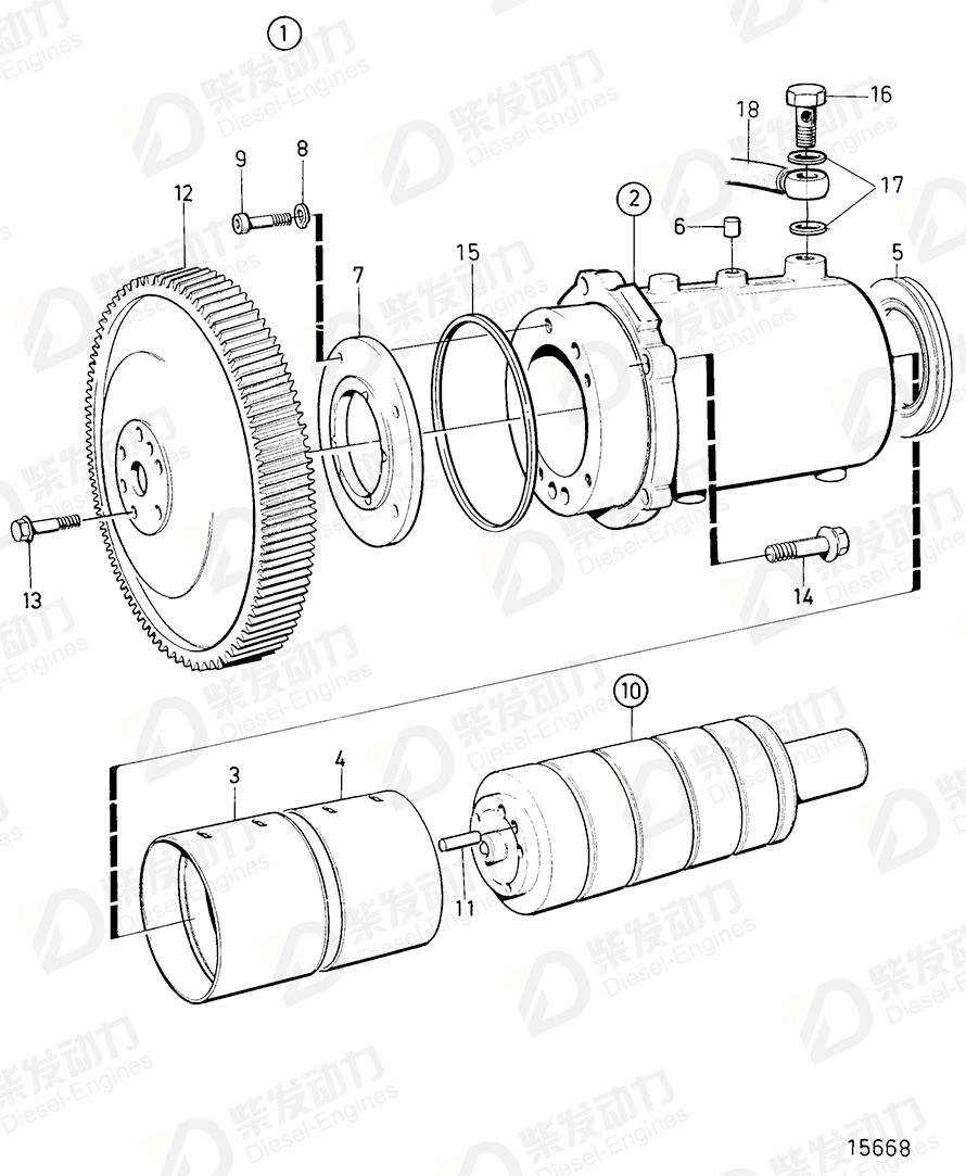 VOLVO Injection timing dev 1638090 Drawing VOLVO Injection timing dev 1638090 Drawing